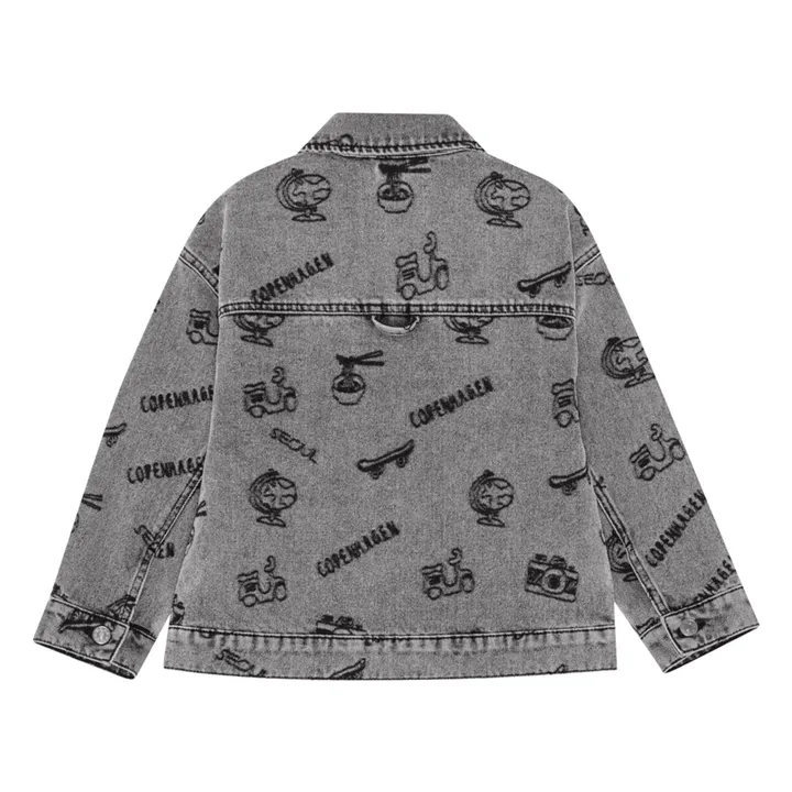 Veste Denim Lou Voyage Coton Bio | Gris- Image produit n°3