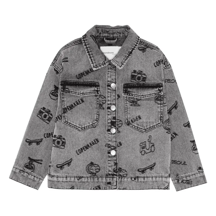 Veste Denim Lou Voyage Coton Bio | Gris- Image produit n°0