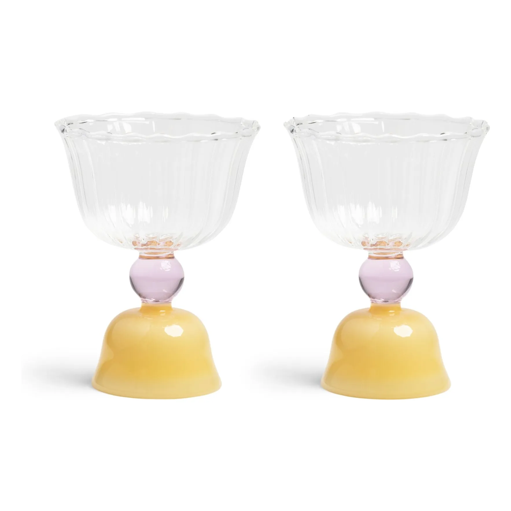 &Klevering Yellow Tulip Stemware - Set Of 2