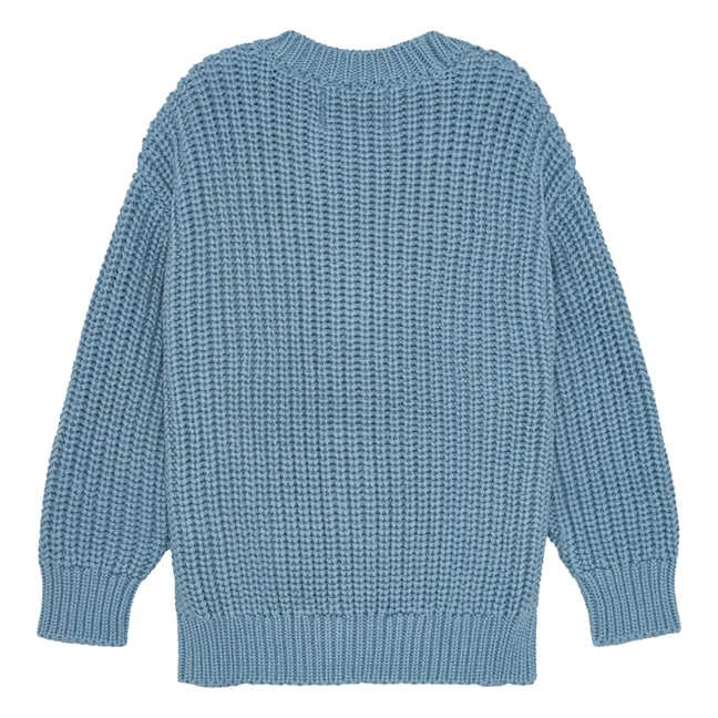 Chaqueta de punto de algodón ecológico | Azul