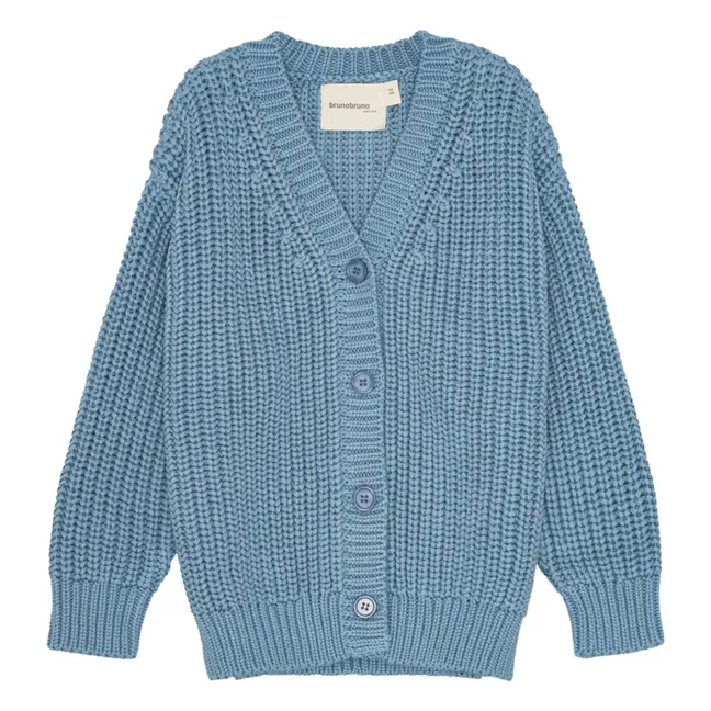 Chaqueta de punto de algodón ecológico | Azul