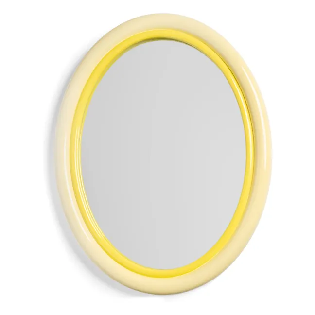 Sleek oval mirror | Yellow