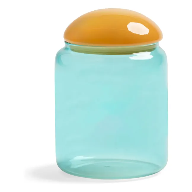 Puffy glass jar | Blue