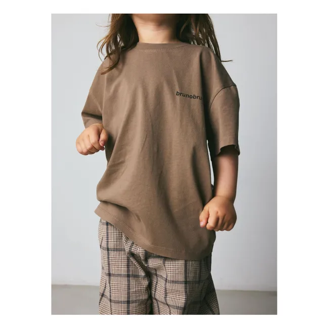 Camiseta de algodón ecológico Nanna Noodles | Marrón