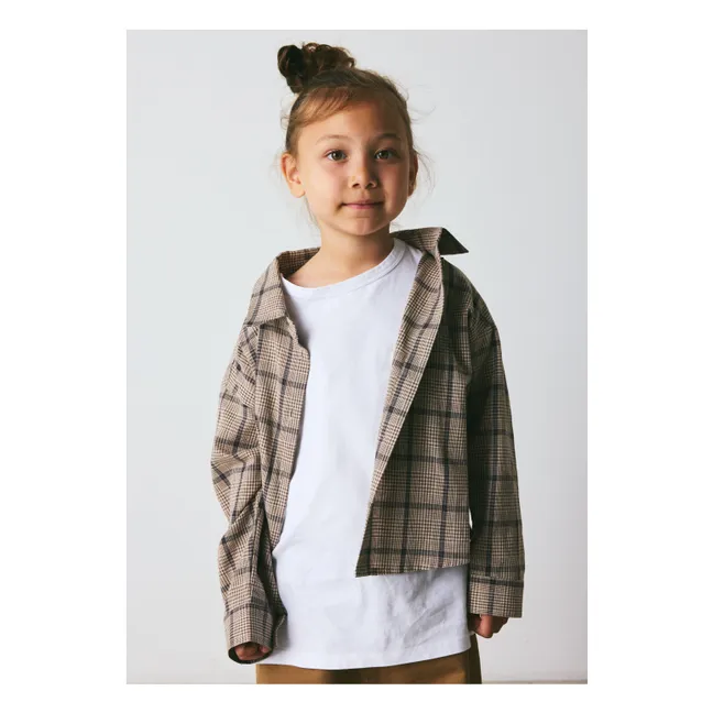 Chemise Nohrla Carreaux Lin et Coton Bio | Marron