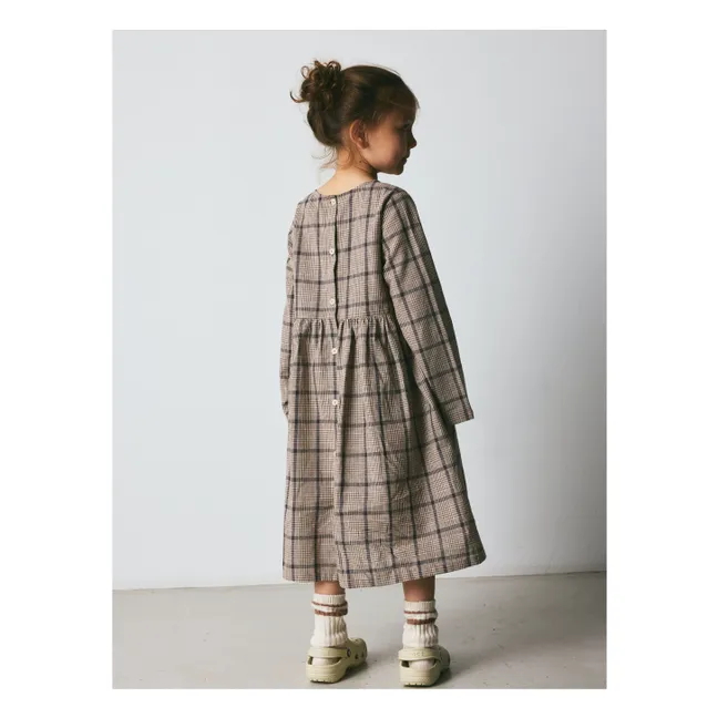 Robe Vita Carreaux Lin et Coton Bio | Marron
