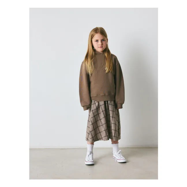 Gertrud skirt Linen and organic cotton checks | Brown