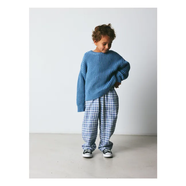 Pantalón Carreaux Dora de algodón ecológico | Azul