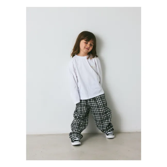 Pantaloni Carreaux in cotone biologico Dora | Nero