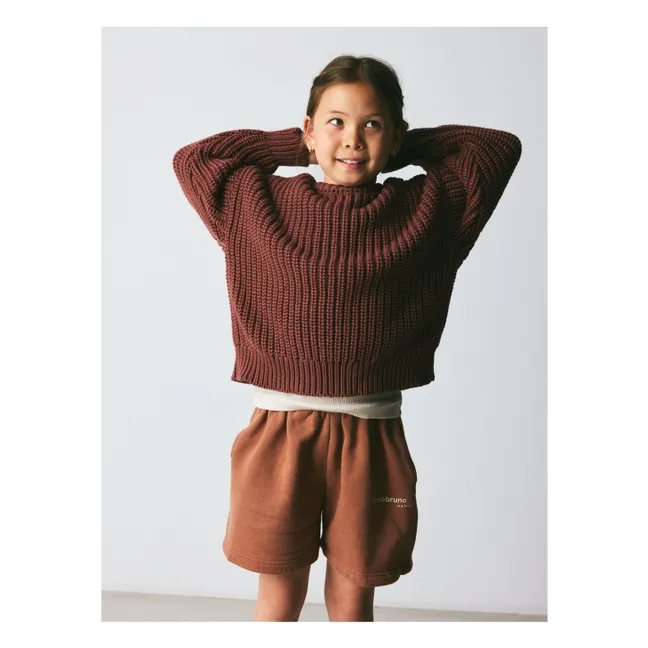 Sienna organic cotton sweater | Burgundy