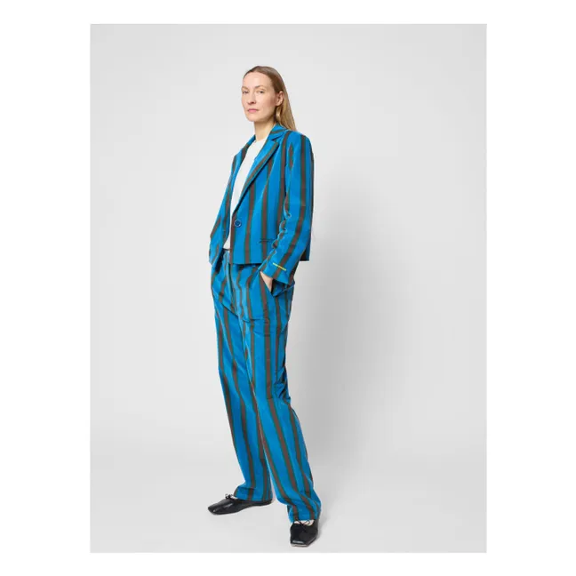 Striped Velvet Jacket - Women's Collection | Navy blue