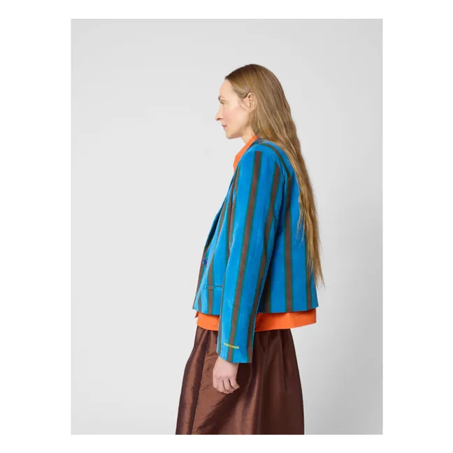 Striped Velvet Jacket - Women's Collection | Navy blue