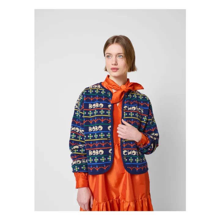 Cardigan Bobo Choses Laine et Fibres Recyclées - Collection Femme | Bleu marine- Image produit n°7