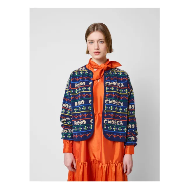 Cardigan Bobo Choses Laine et Fibres Recyclées - Collection Femme | Bleu marine