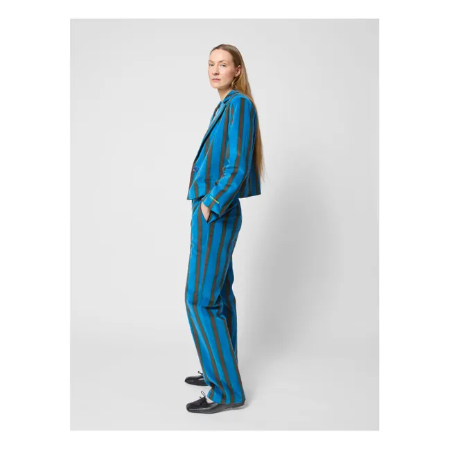 Pantalon Rayée Velours - Collection Femme | Bleu marine