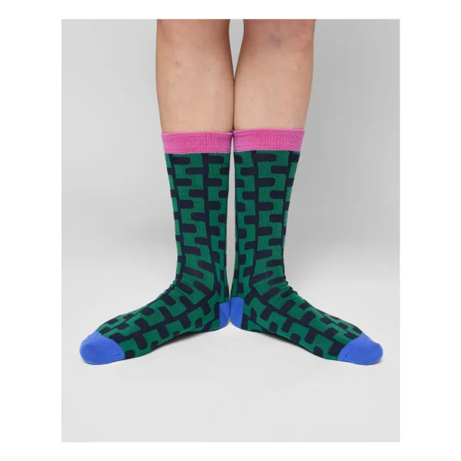 3 Pares de Calcetines Happy de Algodón Ecológico - Colección Mujer | Verde