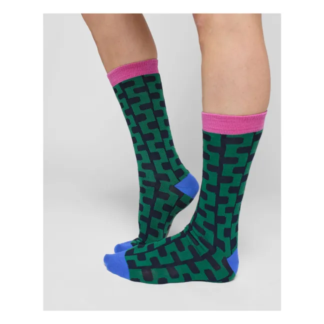 3 Pares de Calcetines Happy de Algodón Ecológico - Colección Mujer | Verde