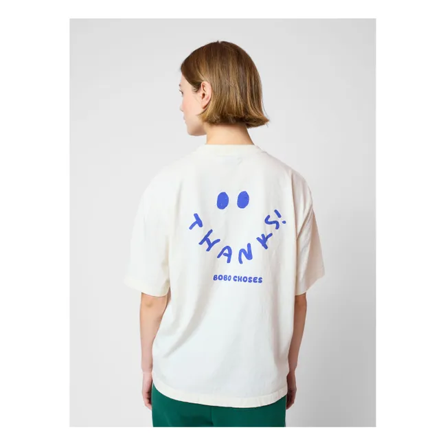 T-shirt Thanks Coton Bio - Collection Femme | Blanc cassé