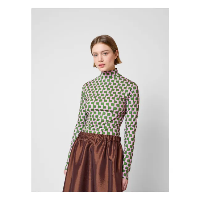 T-shirt Col Roulé Imprimée - Collection Femme | Violet