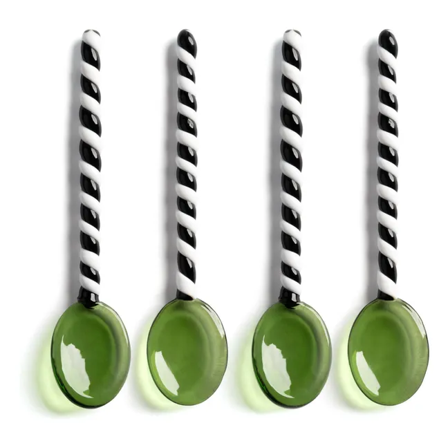 Duet glass spoons - Set of 4 | Green