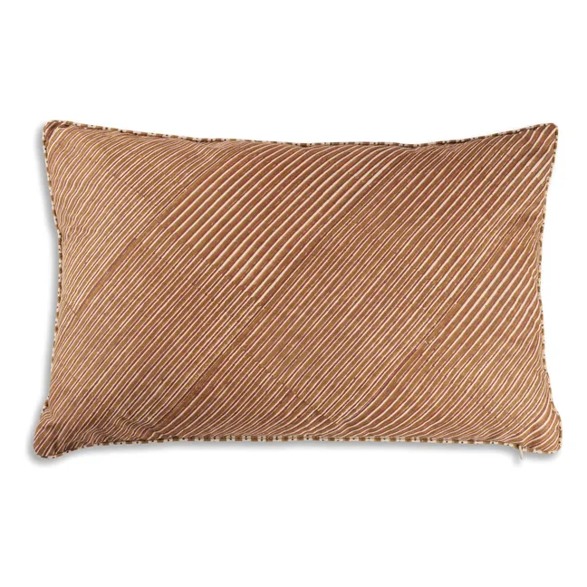 Coussin réversible en velours Yuki Ocre