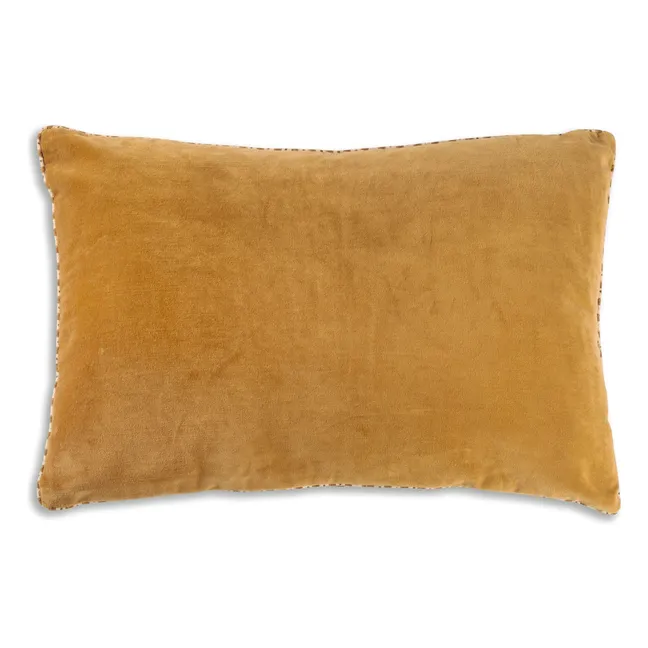 Coussin réversible en velours Yuki Ocre