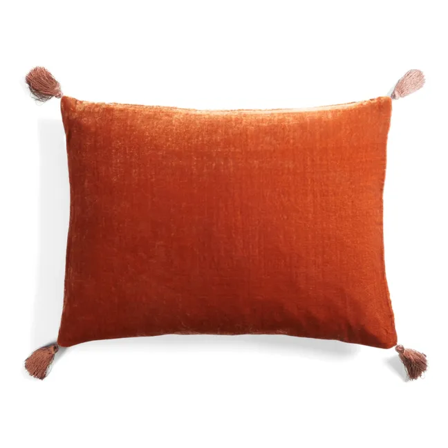 Housse de coussin en velours de soie Goa Tera