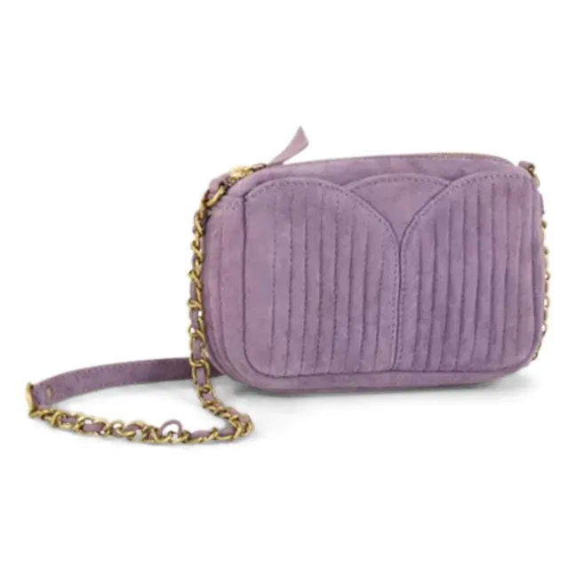 Sac Matelassé Divinou Croûte de Cuir | Violet