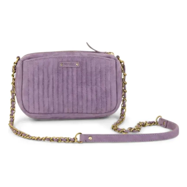 Sac Matelassé Divinou Croûte de Cuir | Violet