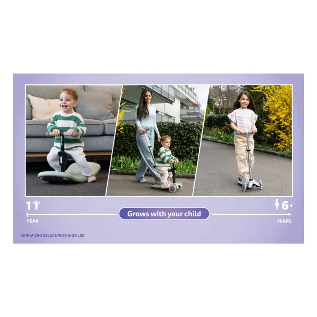 Trottinette évolutive Rock&Go LED | Lavande