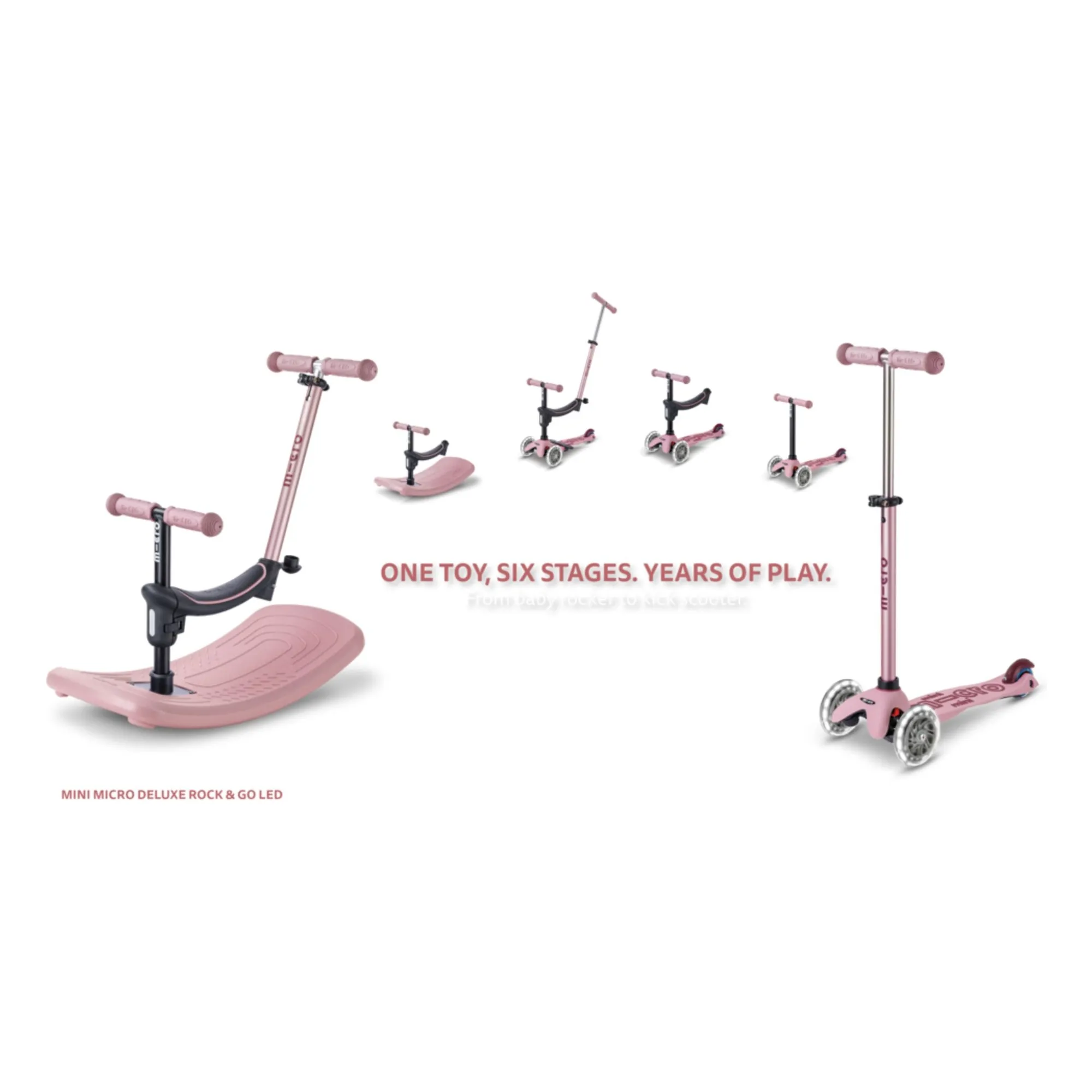 Trottinette évolutive Rock&Go LED | Vieux Rose- Image produit n°8