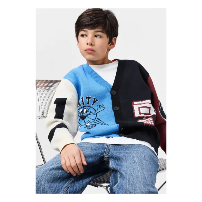 Burt Basketball Organic Cotton Cardigan | Black