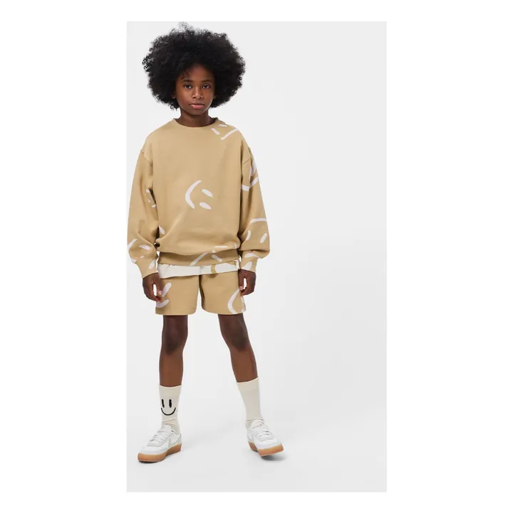 Sudadera de algodón ecológico Monti Smiles | Beige- Imagen del producto n°1