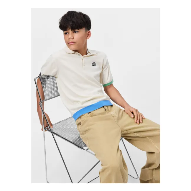 Brooks organic cotton polo shirt | Ecru