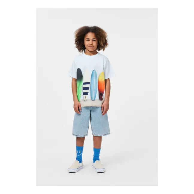 T-shirt Riley Planches de Surf Coton Bio | Bleu Clair