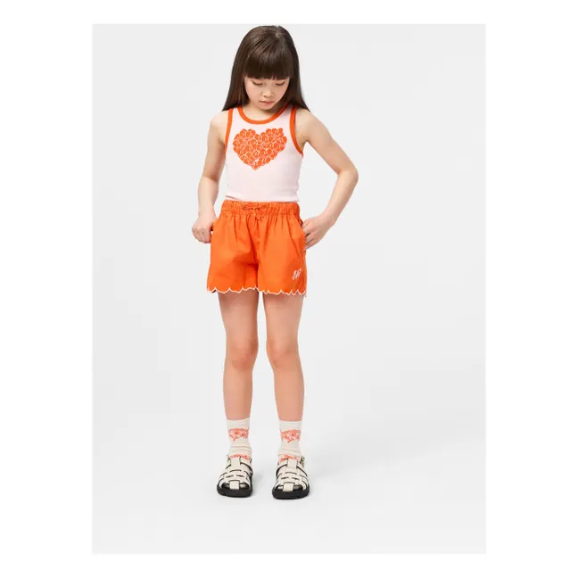 Débardeur Rosie Cœurs Coton Bio | Rose pâle