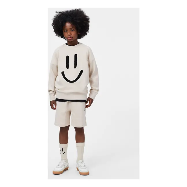 Mike Smile organic cotton sweatshirt | Ecru
