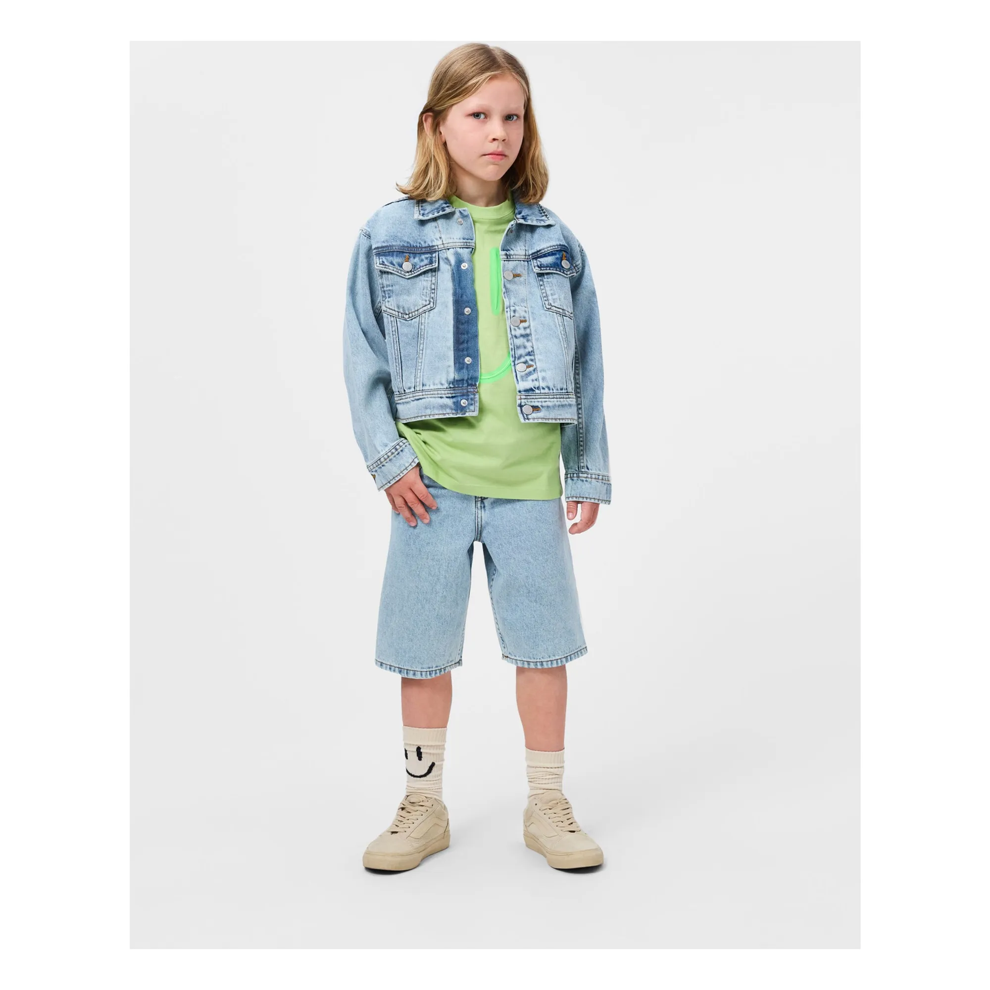 Bermuda Denim Art Coton Bio | Bleu Clair- Image produit n°1