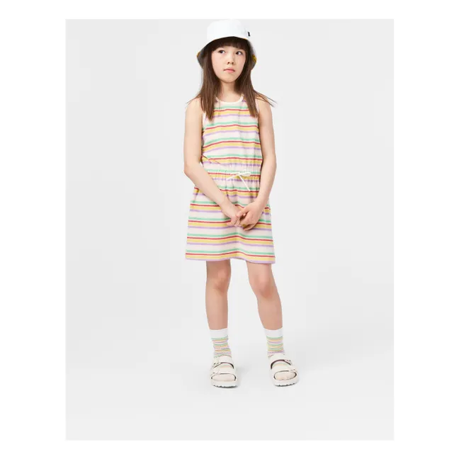 Vestido Cherish de rayas de algodón orgánico | Crudo