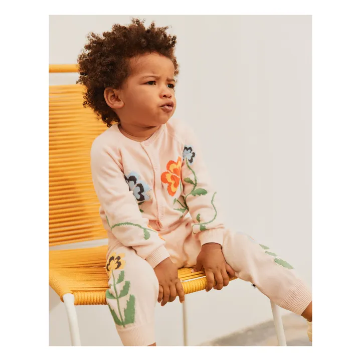 Cárdigan de flores de algodón ecológico Gert | Rosa Pálido- Imagen del producto n°1