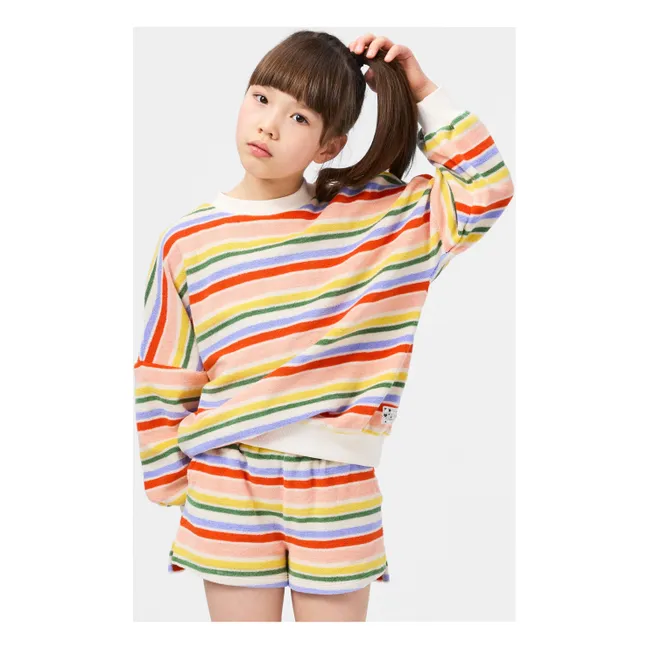 Marika striped organic cotton sweatshirt | Orange