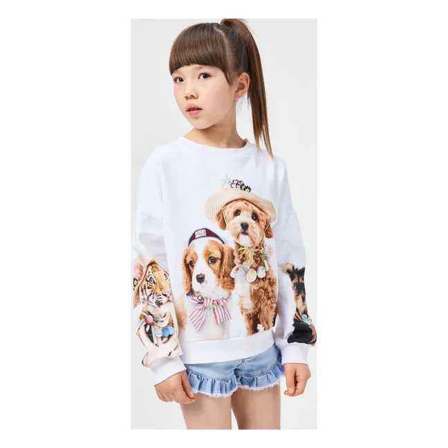 Sweat Maxi Chiens Coton Bio | Blanc