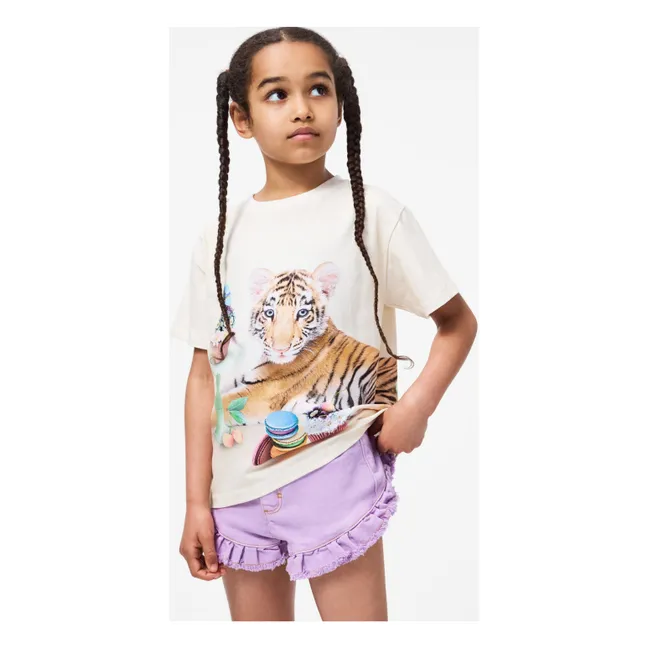 Short Denim Volants Agnetha | Violet