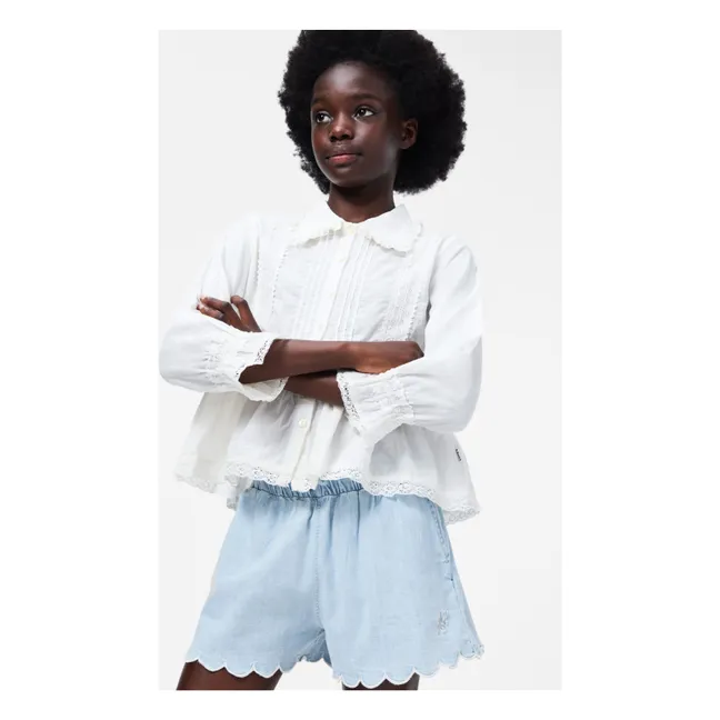 Blusa con volantes de algodón orgánico Reece | Blanco