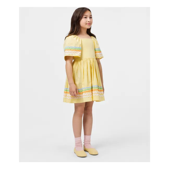 Vestido Clotilde de algodón orgánico | Amarillo palo