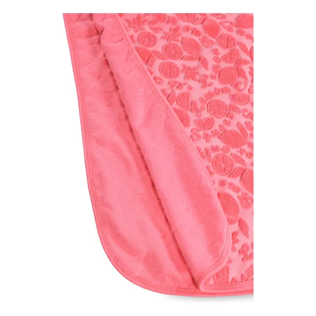 Cubre Playa Poncho de Baño Frutas Texturizadas | Coral