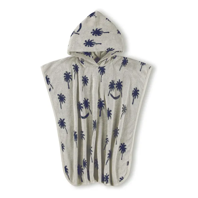 Bade-Poncho Beach Cover Up Palmen | Grau