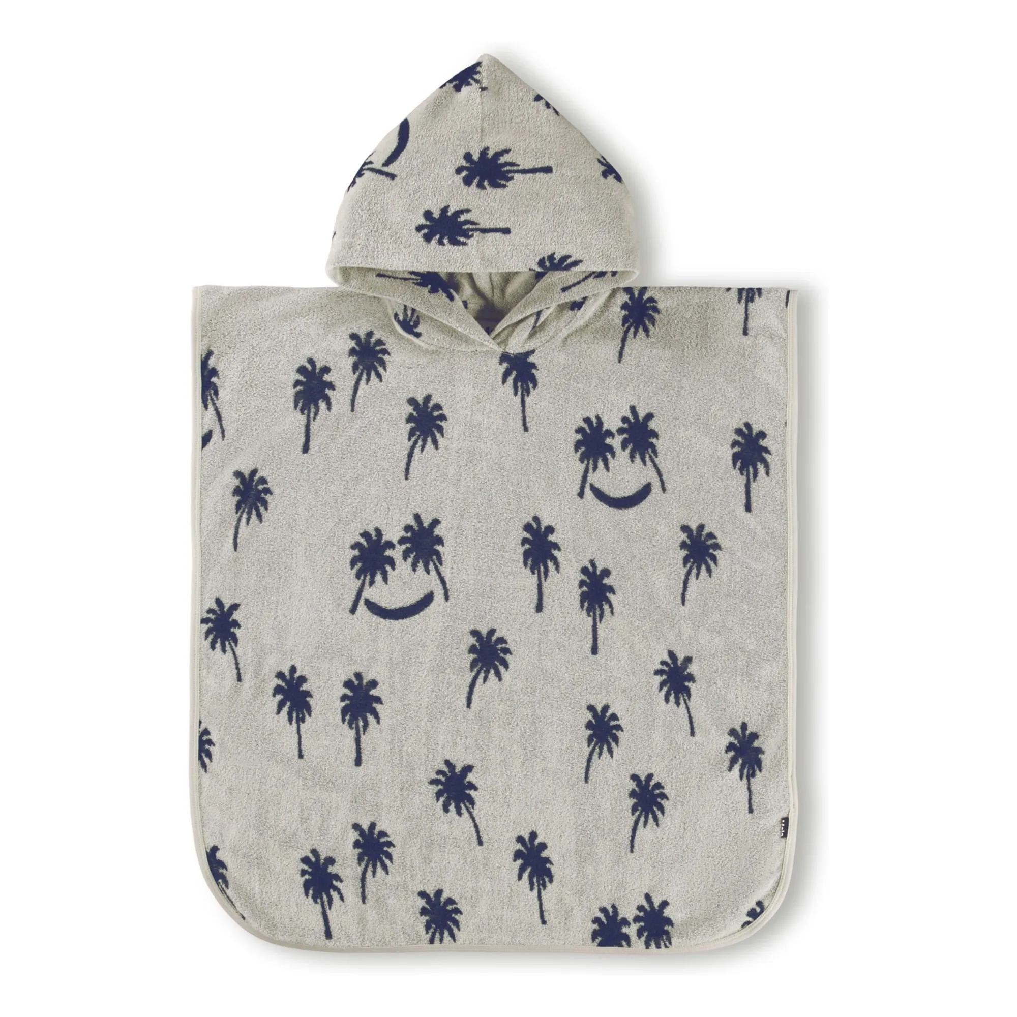 Molo Grey Poncho De Bain Beach Cover Up Palm Trees