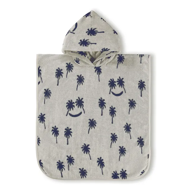 Bade-Poncho Beach Cover Up Palmen | Grau