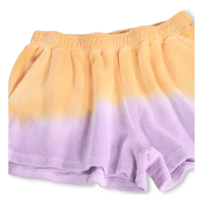 Pantalón corto de rizo bicolor Angela | Violeta
